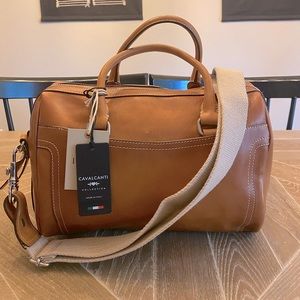Italian Leather Crossbody Barrel Bag